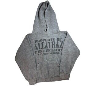 Vintage 80s Alcatraz Prison Hooded Sweatshirt Size S Casual Streetwear Cold